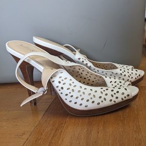 Kelly & Katie slingback white heels, size 10